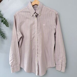 Brooks Brothers Button Down Shirt Academia Supima Stripe Non Iron Long Sleeve